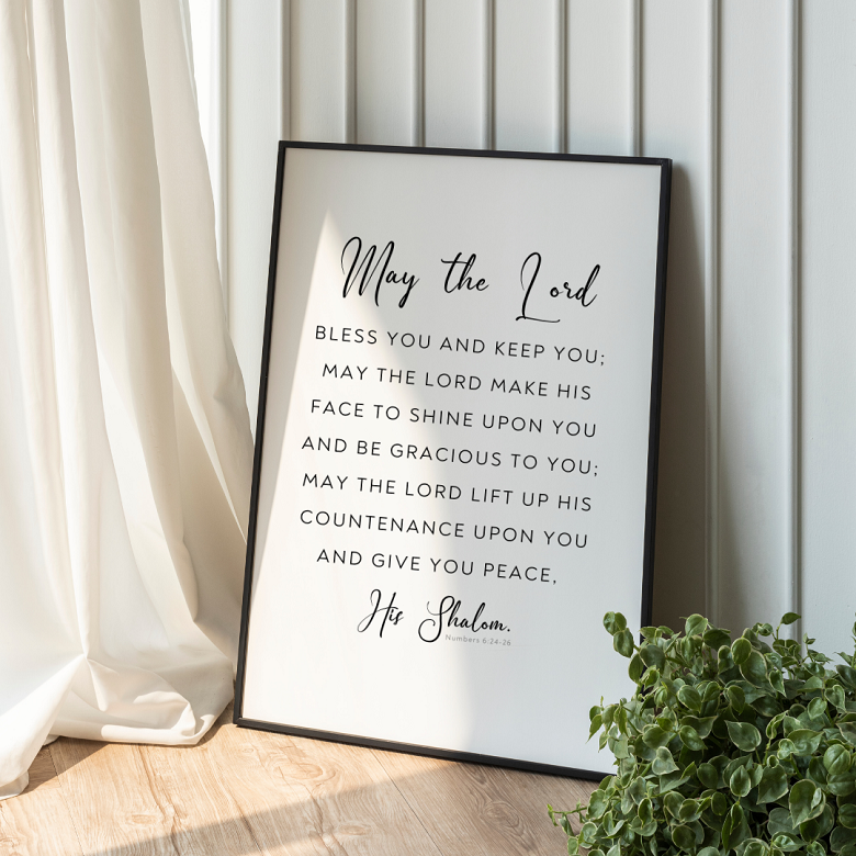 The Aaronic Blessing, Scripture Verse Wall Art Print