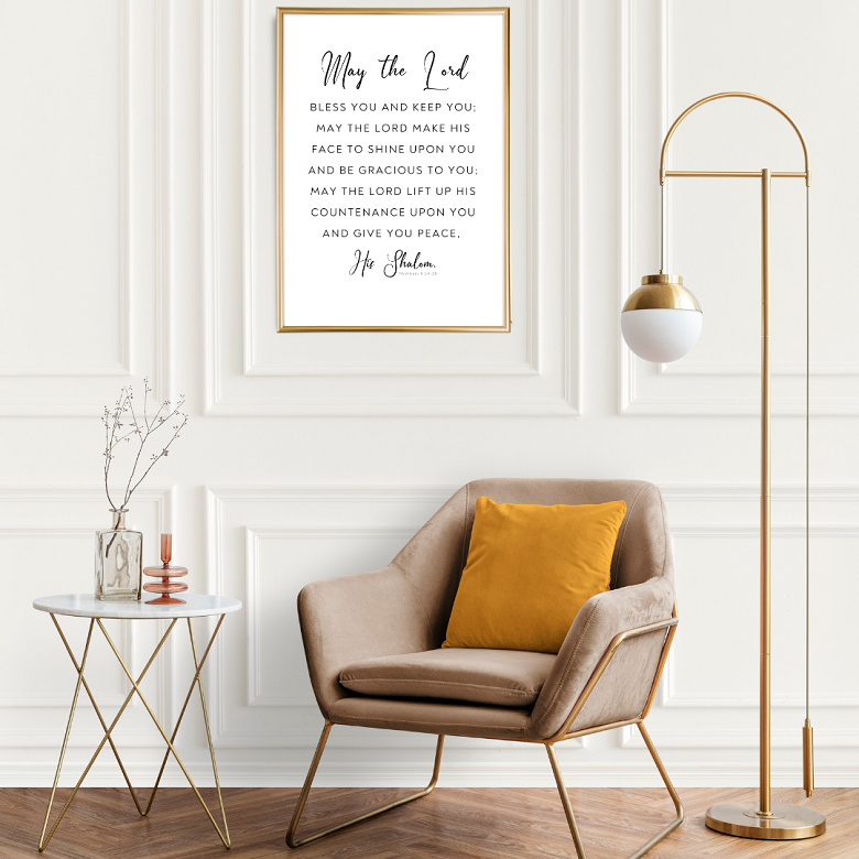 The Aaronic Blessing, Scripture Verse Wall Art Print