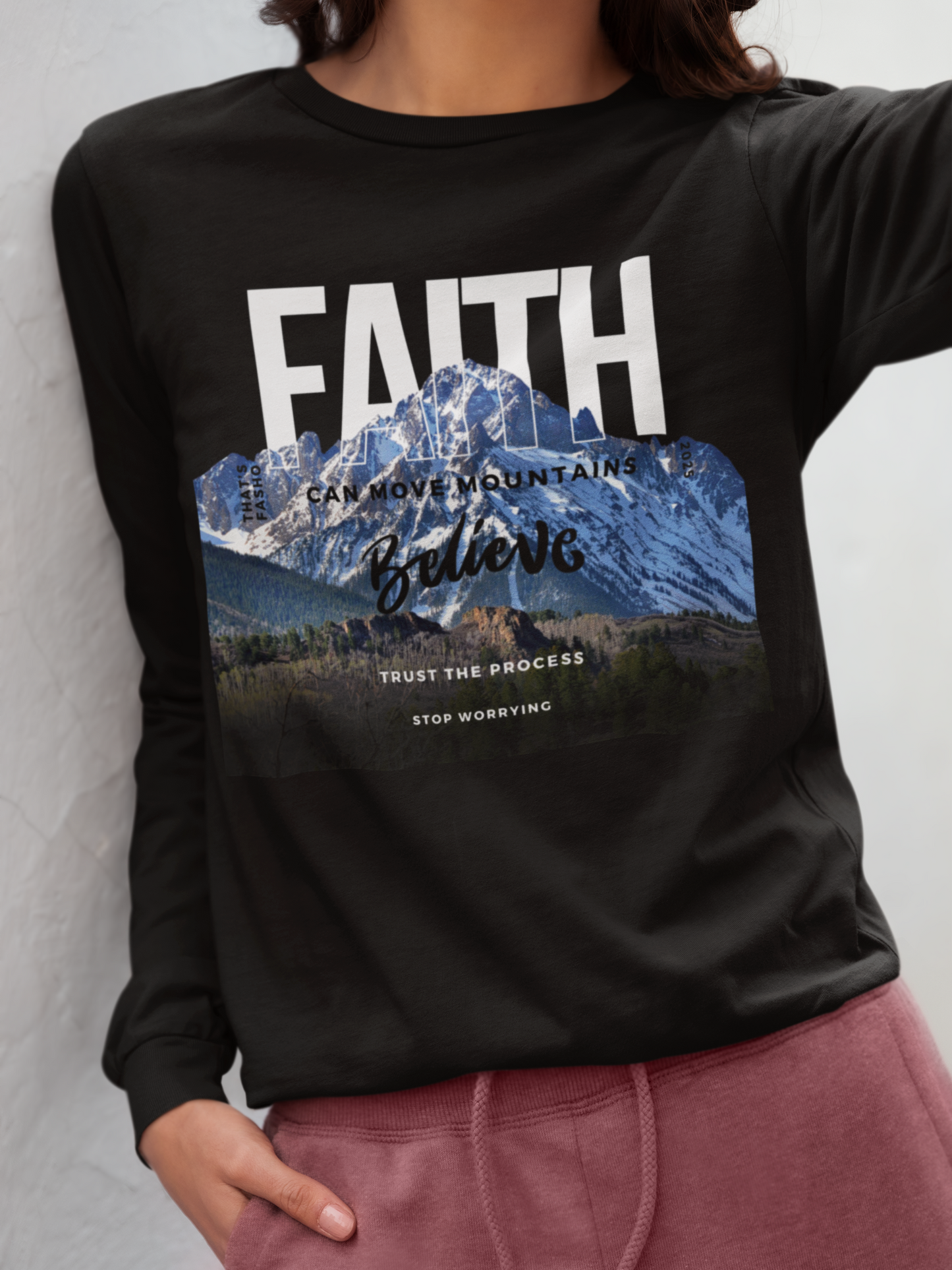 Faith Moves Mountains - Long Sleeve Tee - Thin