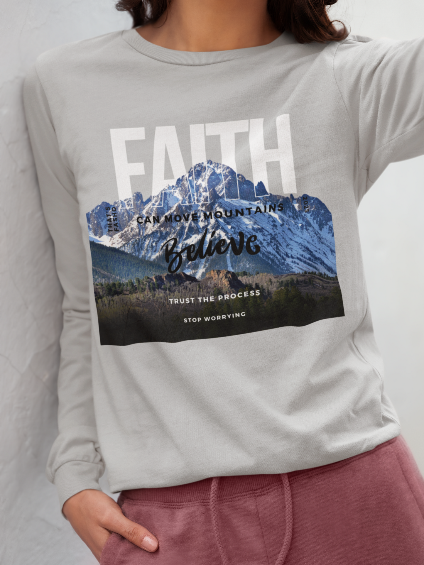 Faith Moves Mountains - Long Sleeve Tee - Thin