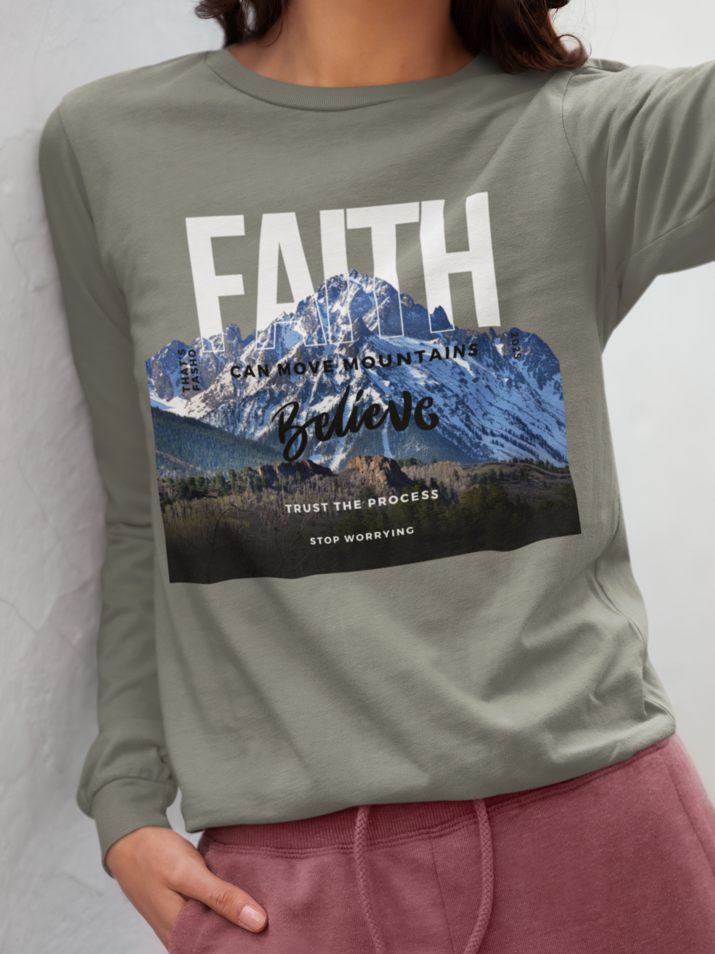 Faith Moves Mountains - Long Sleeve Tee - Thin