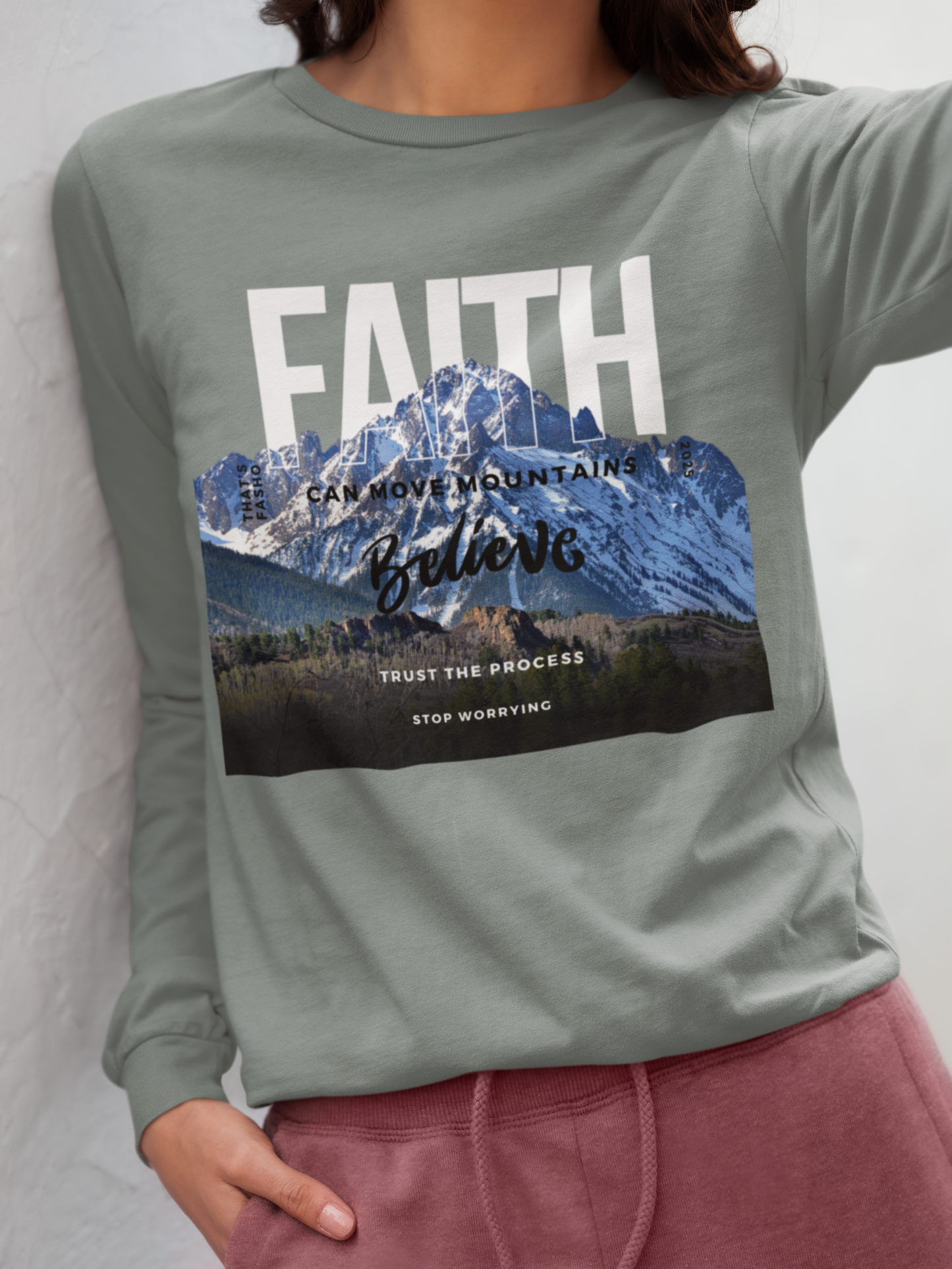 Faith Moves Mountains - Long Sleeve Tee - Thin