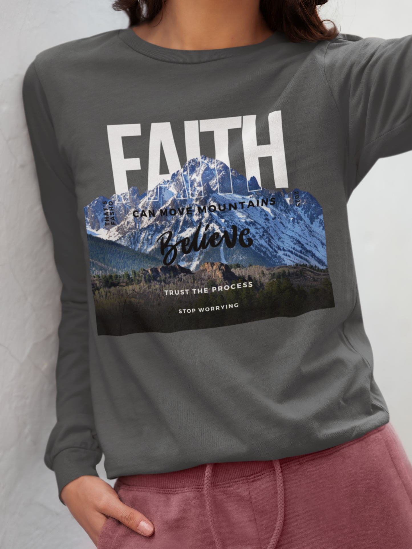 Faith Moves Mountains - Long Sleeve Tee - Thin