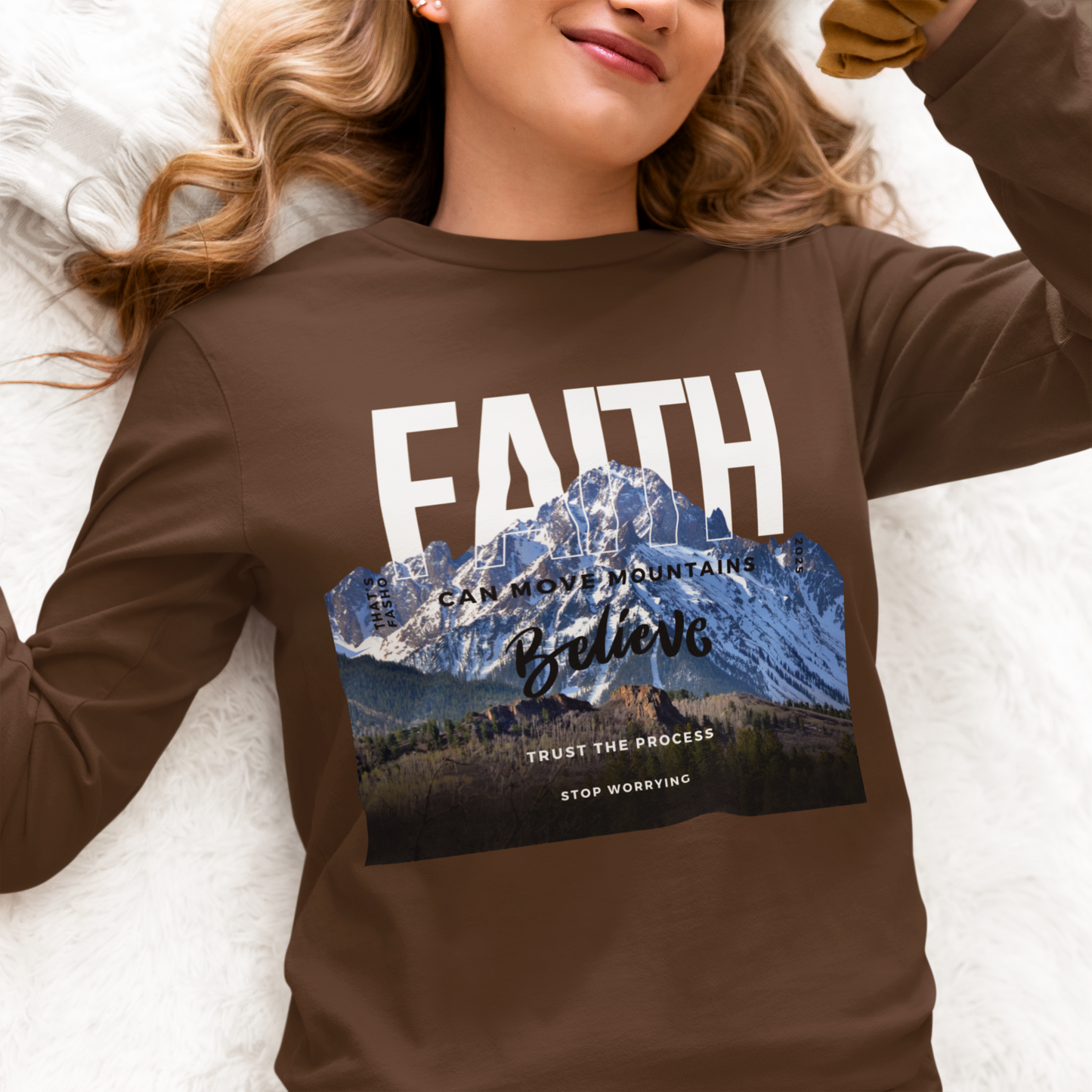 Faith Moves Mountains - Long Sleeve Tee - Thin